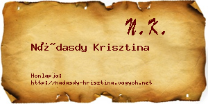 Nádasdy Krisztina névjegykártya