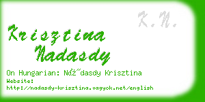 krisztina nadasdy business card